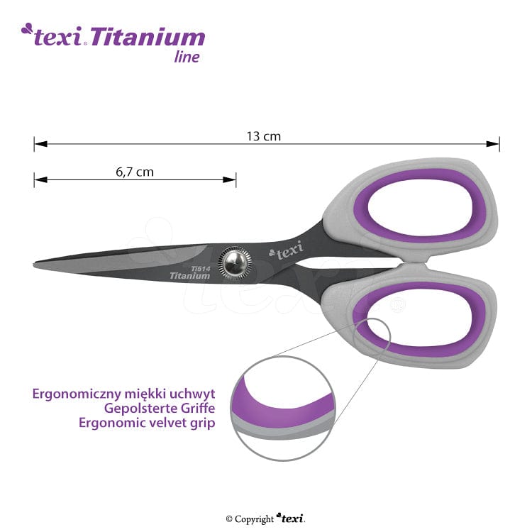 TEXI TITANIUM Auduma šķēru komplekts (13 cm) un (21 cm)