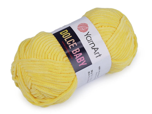 Dzija Yarn Art Dolce Baby-Zefīra dzija-dzeltena 85m 50g #761