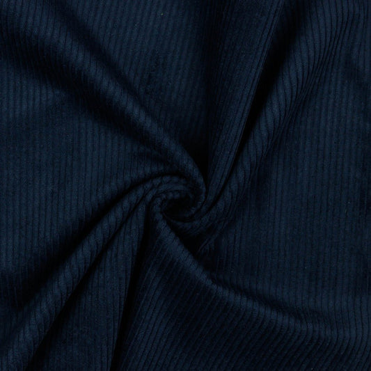 Kokvilnas velvets-tumši zils ar elastānu 280 g/m²