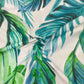 100% Kokvilnas audums-zili zaļas palmu lapas 125 g/m²