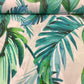 100% Kokvilnas audums-zili zaļas palmu lapas 125 g/m²
