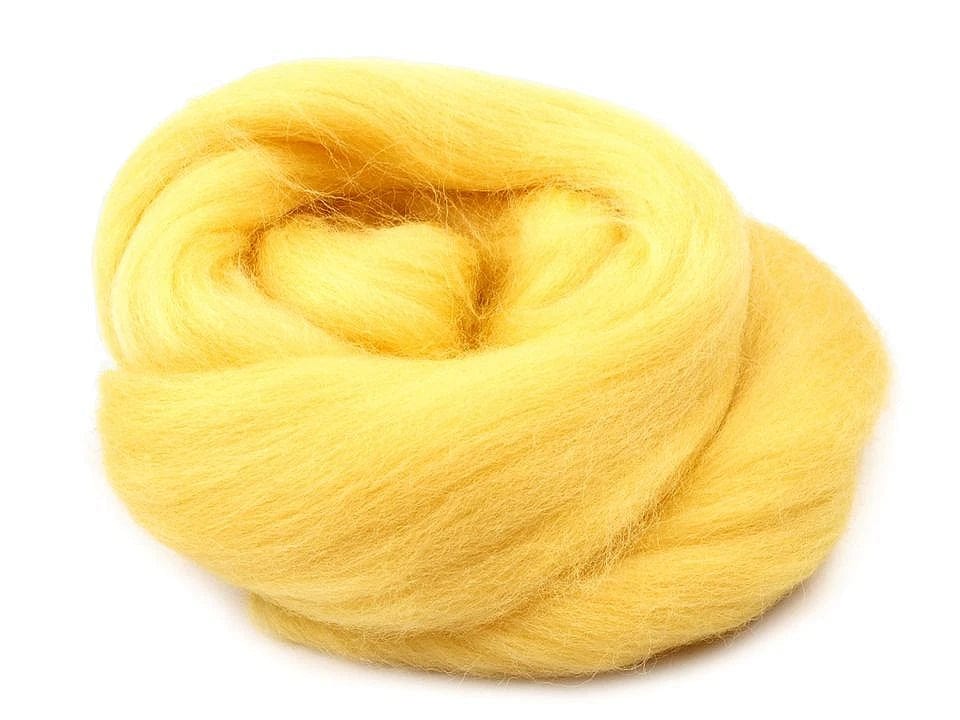 100% MERINO vilna filcēšanai (kārsums)-dzeltena 20g #14