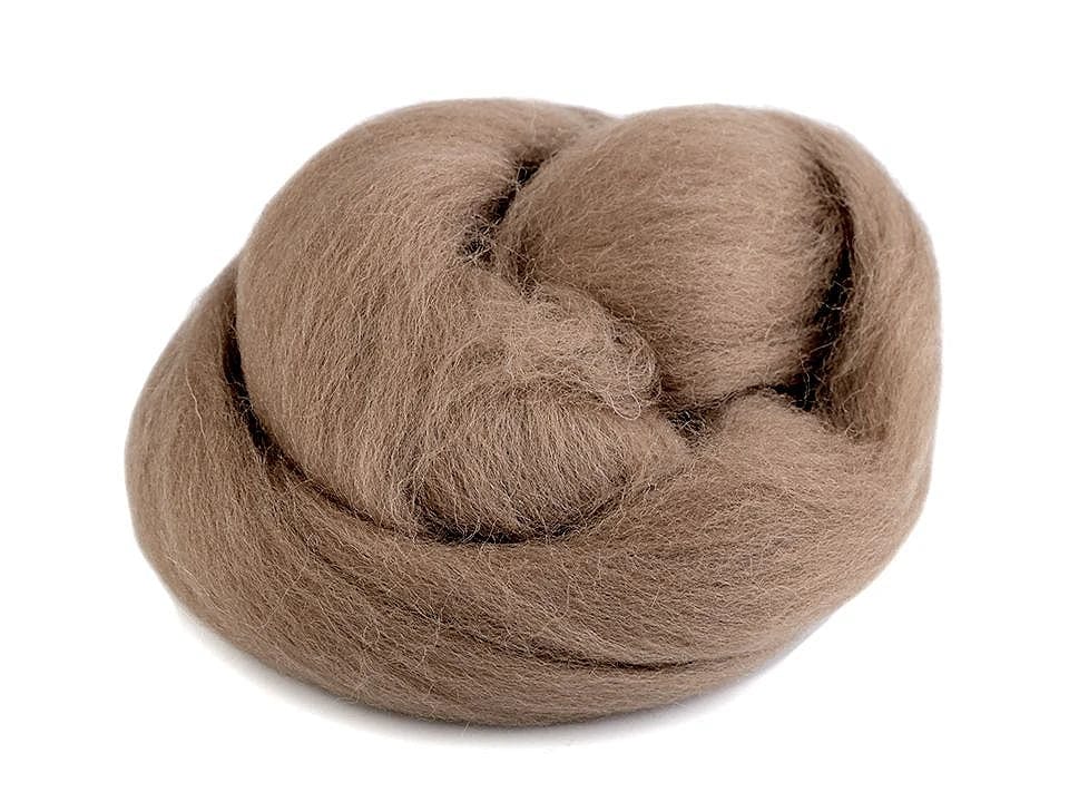 100% MERINO vilna filcēšanai (kārsums)-gaiši brūna 20g #38