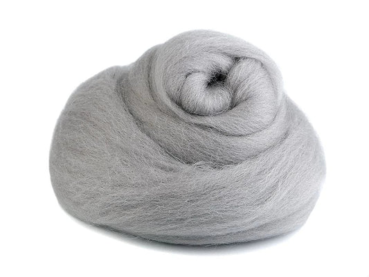 100% MERINO vilna filcēšanai (kārsums)-gaiši pelēka 20g #37