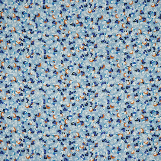 100% Viskozes audums-smalki zili ziediņi 110 g/m²