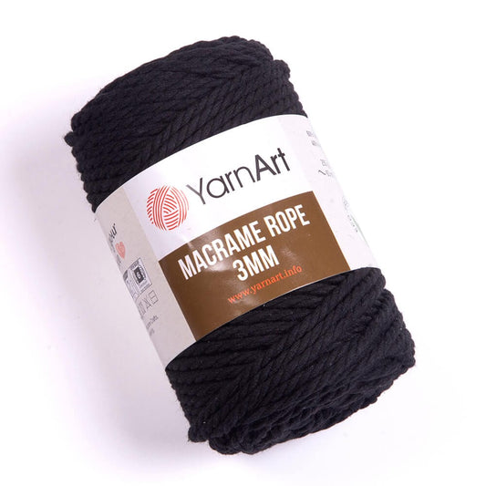 Dzija-aukla Yarn Art Macrame-melna 75m 250g #750