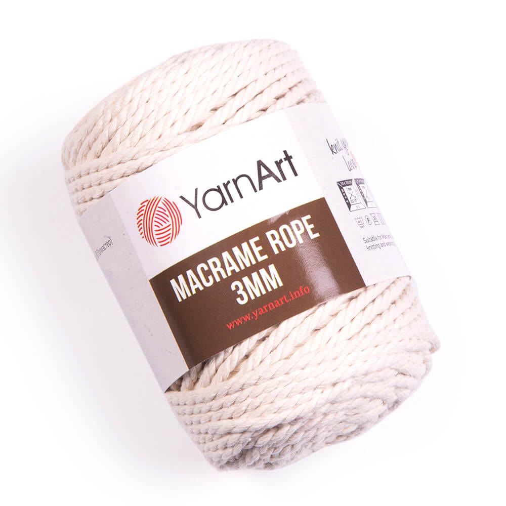 Dzija-aukla Yarn Art Macrame-piena balta 75m 250g #752