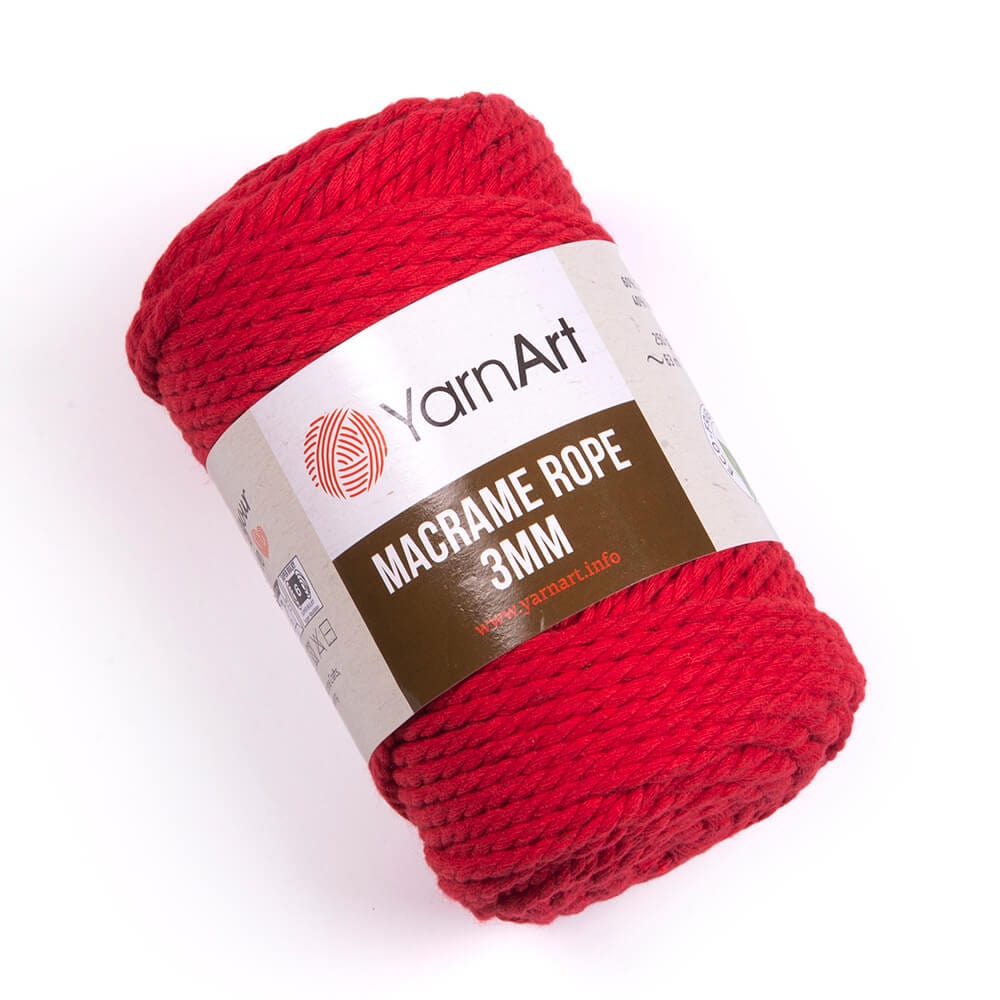 Dzija-aukla Yarn Art Macrame-sarkana 75m 250g #773