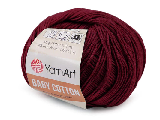 Dzija Yarn Art Baby Cotton-bordo 165m 50g #428