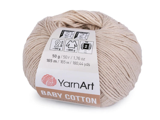 Dzija Yarn Art Baby Cotton-gaiši bēšs 165m 50g #403