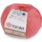 Dzija Yarn Art Baby Cotton-koraļļu rozā 165m 50g #420