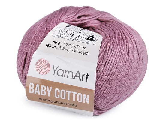 Dzija Yarn Art Baby Cotton-lillā 165m 50g #419