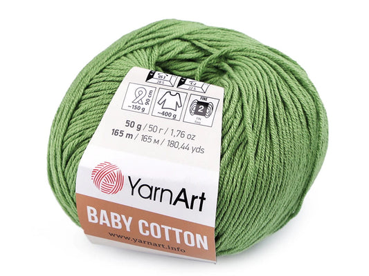 Dzija Yarn Art Baby Cotton-zaļa 165m 50g #440