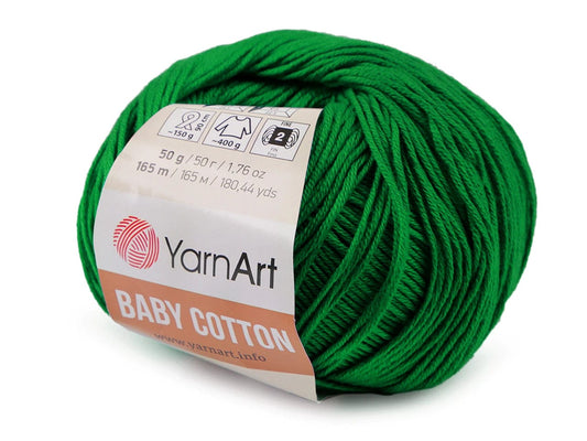 Dzija Yarn Art Baby Cotton-zaļa 165m 50g #442