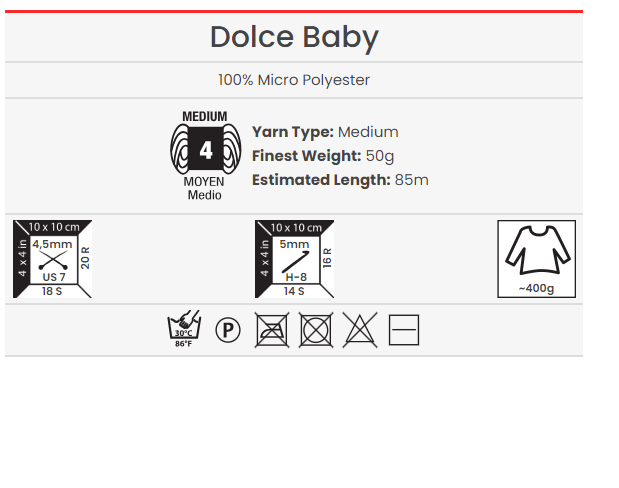 Dzija Yarn Art Dolce Baby-Zefīra dzija-brūna 85m 50g #775