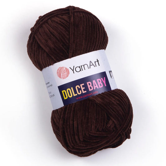 Dzija Yarn Art Dolce Baby-Zefīra dzija-brūna 85m 50g #775