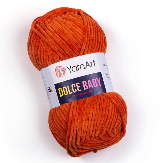 Dzija Yarn Art Dolce Baby-Zefīra dzija-oranža 85m 50g #778