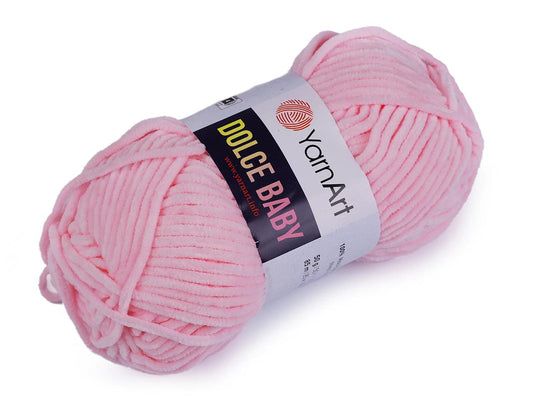 Dzija Yarn Art Dolce Baby-Zefīra dzija-rozā 85m 50g #750