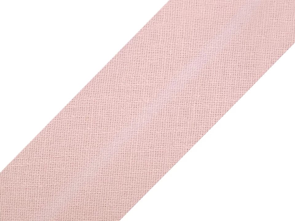 Kokvilnas slīpā diega lenta 20 mm-maigi rozā
