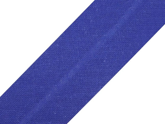 Kokvilnas slīpā diega lenta 20 mm-rudzupuķu zila