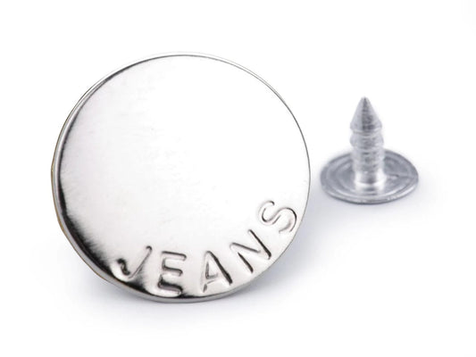 Metāla džinsa poga 19,9 mm-sudraba Jeans
