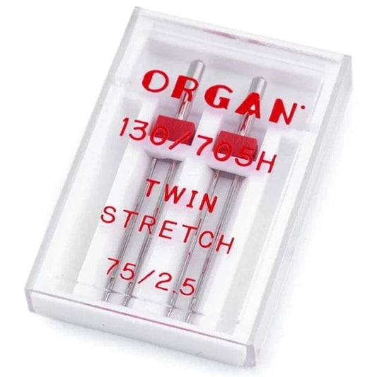 ORGAN TWIN STRETCH Šujmašīnu adata dubultā elastīgiem audumiem-Nr.75/2.5