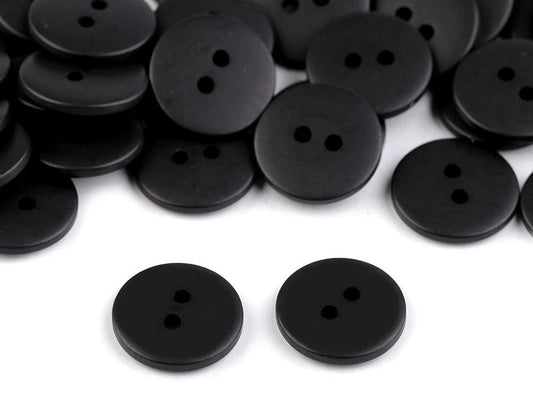 Plastmasas pogas 15 mm-melnas matētas