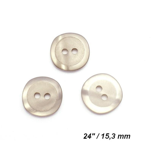 Plastmasas pogas 15 mm-pelēkas spīdīgas
