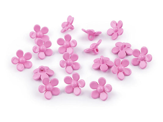 Pogas uz kājiņas 15 mm-rozā zieds