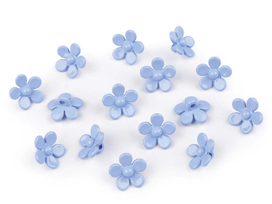 Pogas uz kājiņas 15 mm-zils zieds