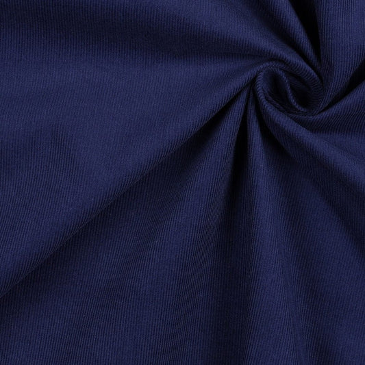 Smalkais Kokvilnas velvets-tumši zila 145 g/m²
