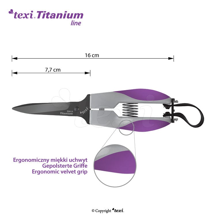 TEXI TITANIUM CRAFT ar titānu pārklātas šķēres bieziem materiāliem(16 cm)